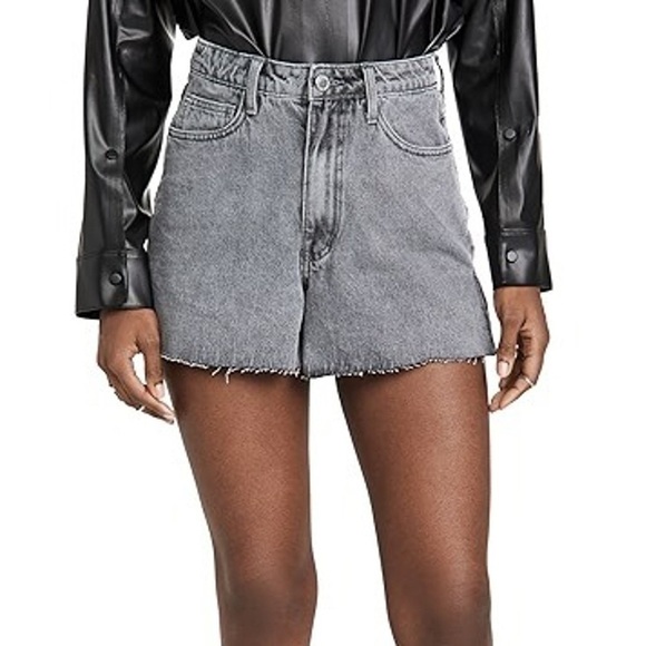 NWT WeWoreWhat Denim The Boyfriend Short, Side Slits, Raw Hem in Washed Grey, 24 - Picture 4 of 16